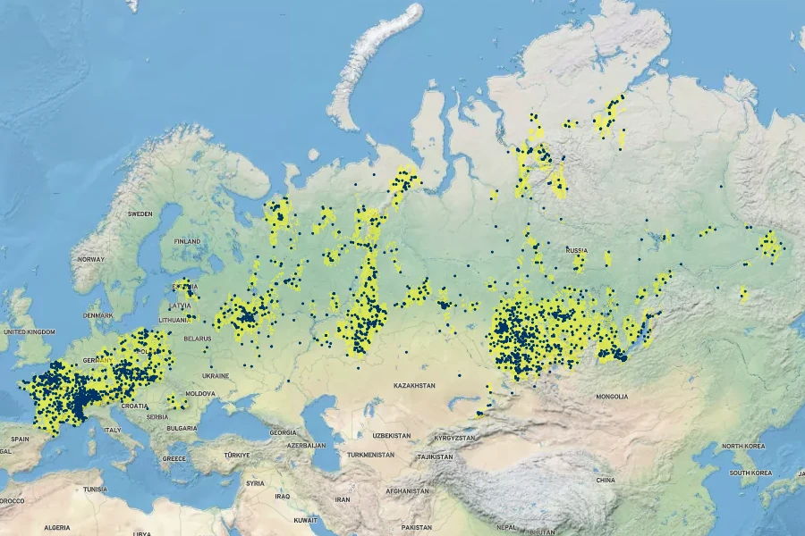 Delphinium elatum Native Range