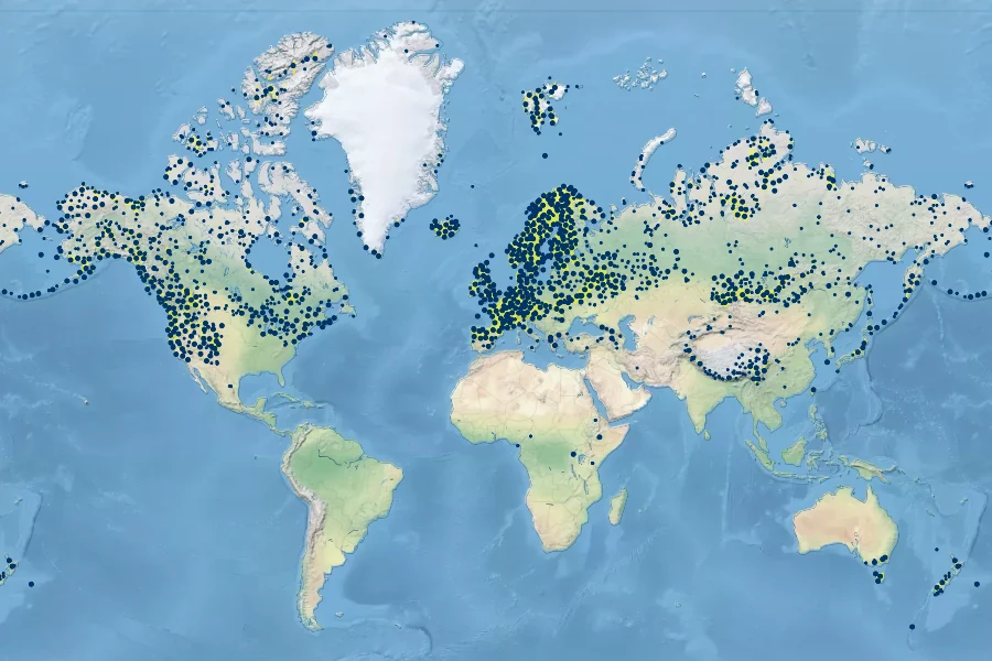 Deschampsia cespitosa Native Range