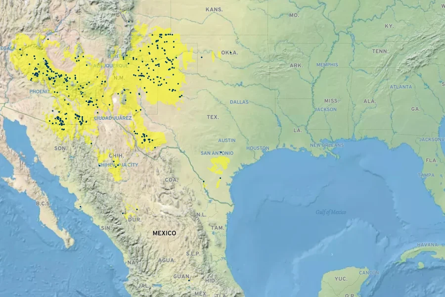 Desmanthus cooleyi Native Range