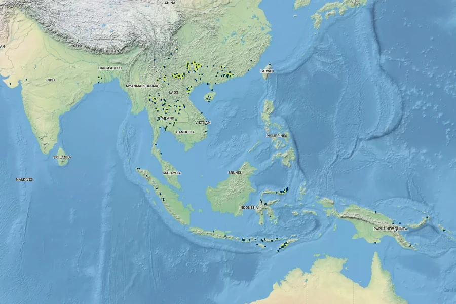 Desmodium gangeticum Native Range