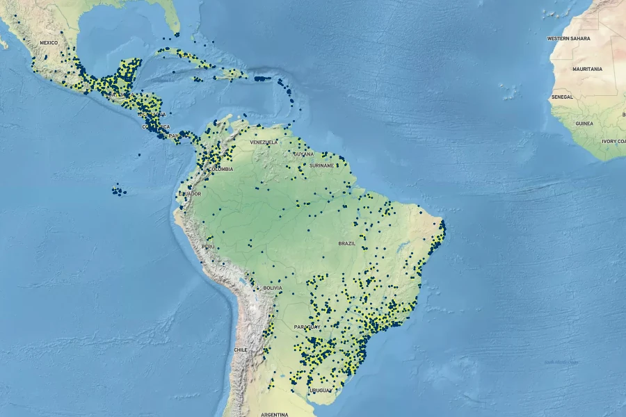 Desmodium incanum Native Range