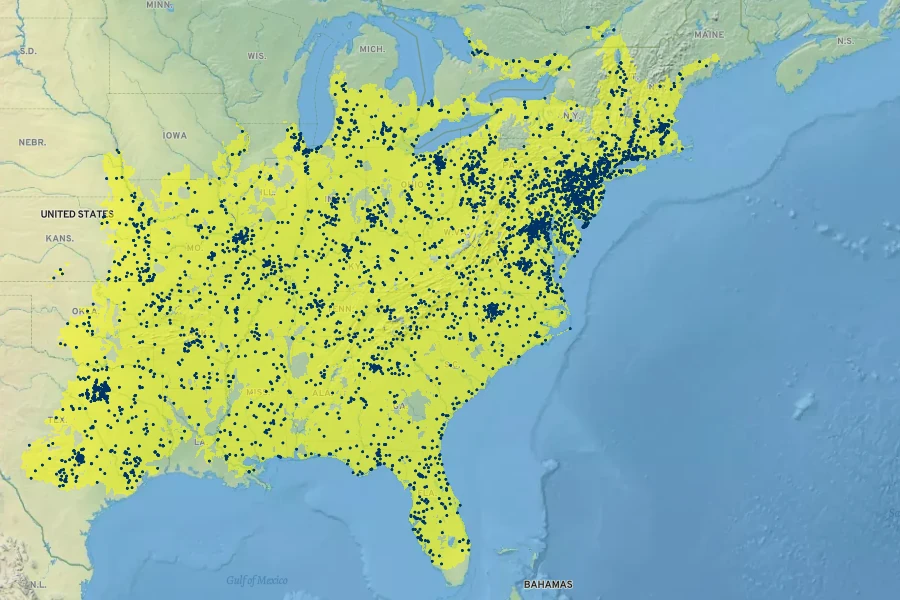 Desmodium paniculatum Native Range
