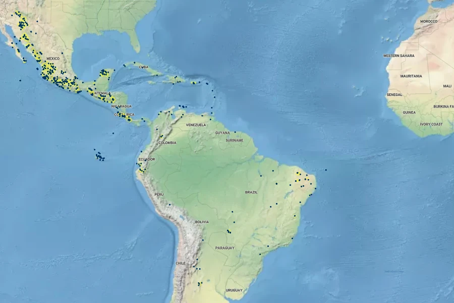 Desmodium procumbens Native Range