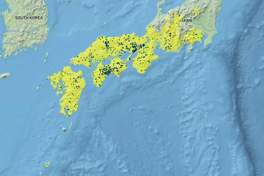 Diabelia serrata Native Range