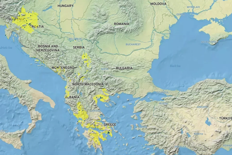 Dianthus caryophyllus Native Range
