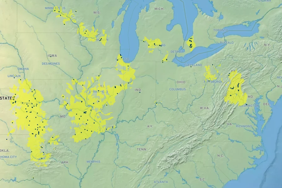 Diarrhena obovata Native Range