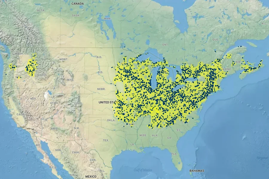 Dicentra cucullaria Native Range