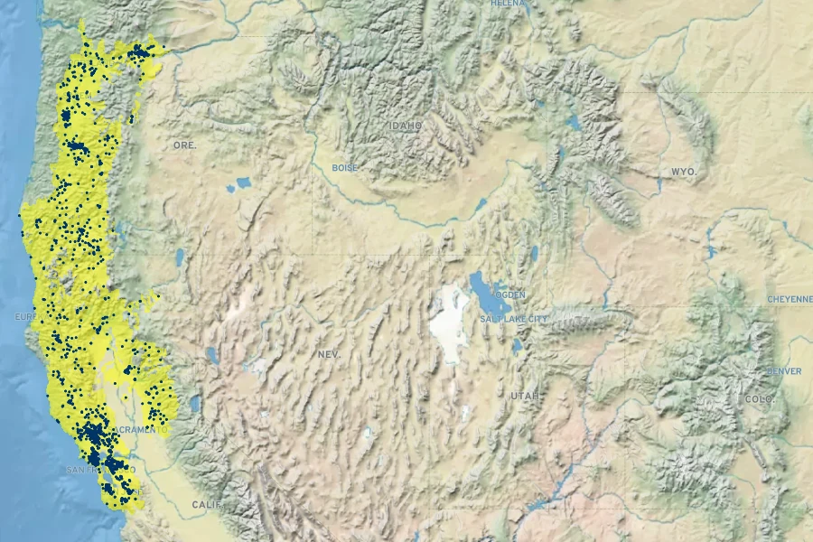 Dichelostemma congestum Native Range