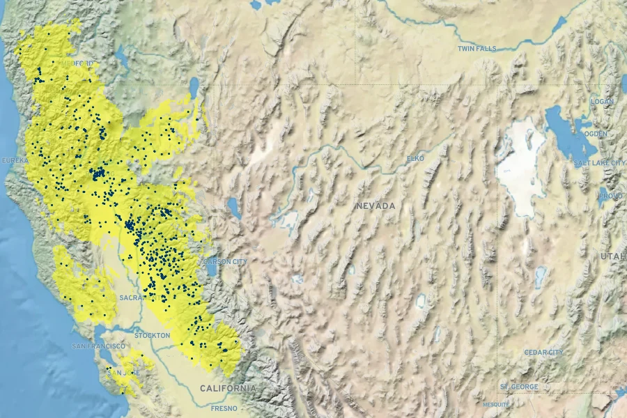 Dichelostemma multiflorum Native Range