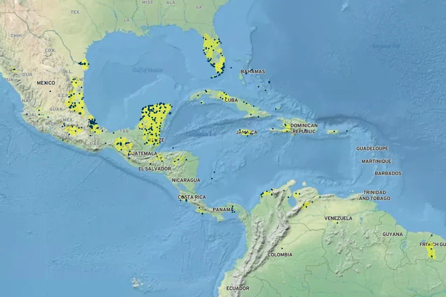Dicliptera sexangularis Native Range