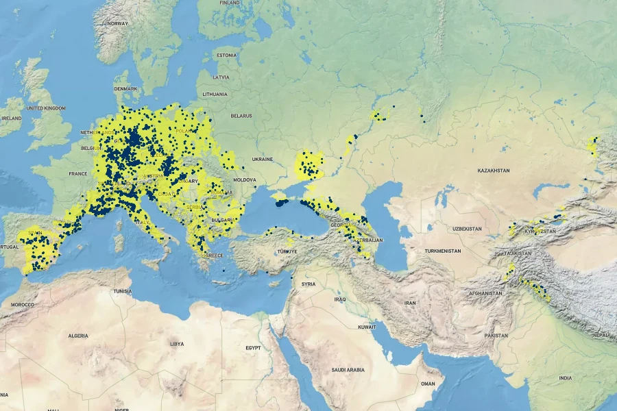 Dictamnus albus Native Range
