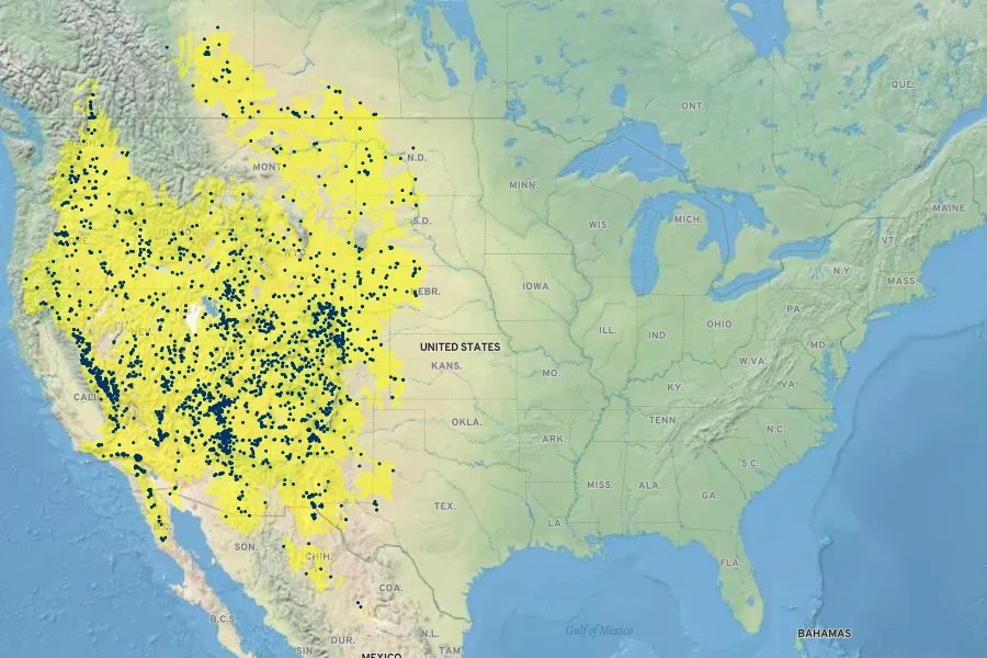 Dieteria canescens Native Range