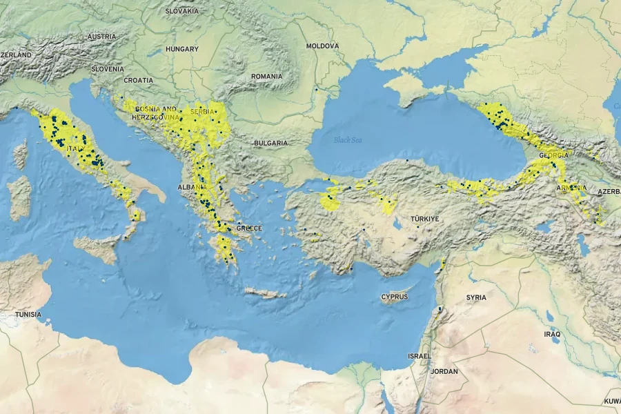 Digitalis ferruginea Native Range