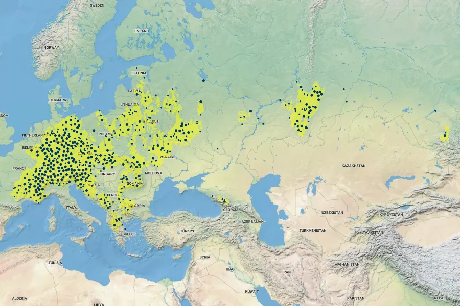Digitalis grandiflora Native Range