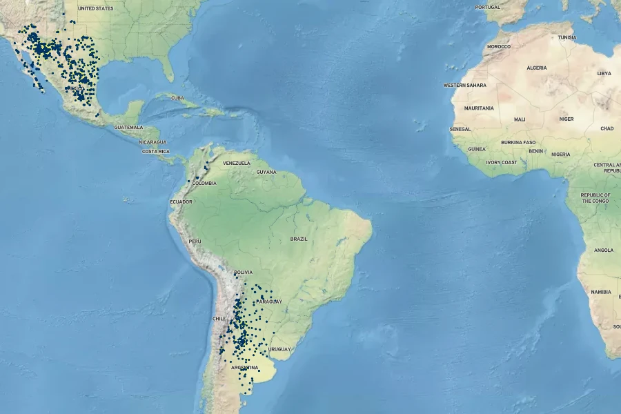 Digitaria californica Native Range
