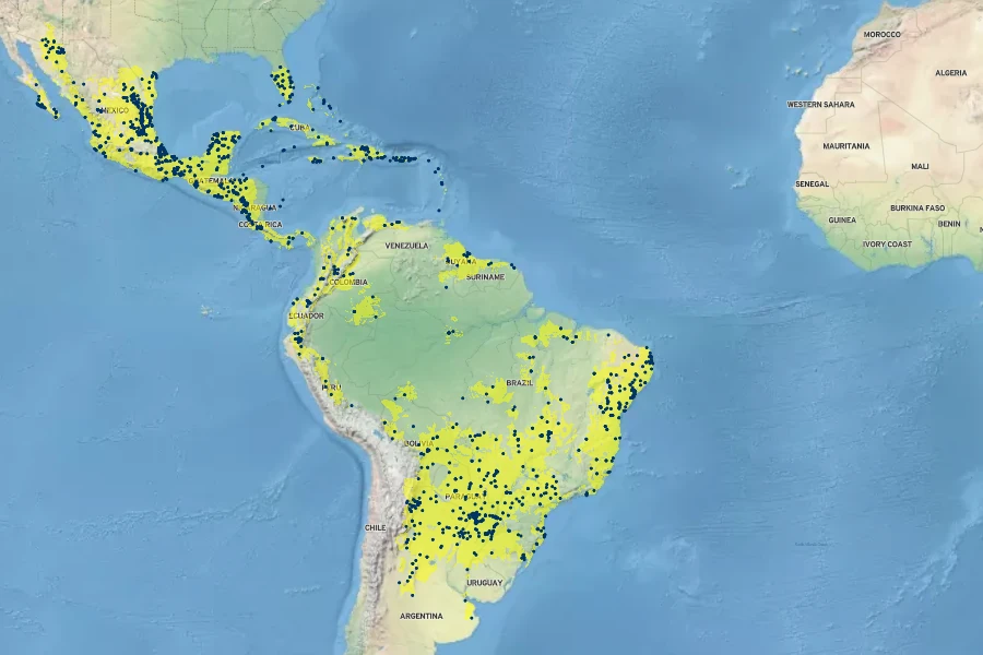 Digitaria insularis Native Range