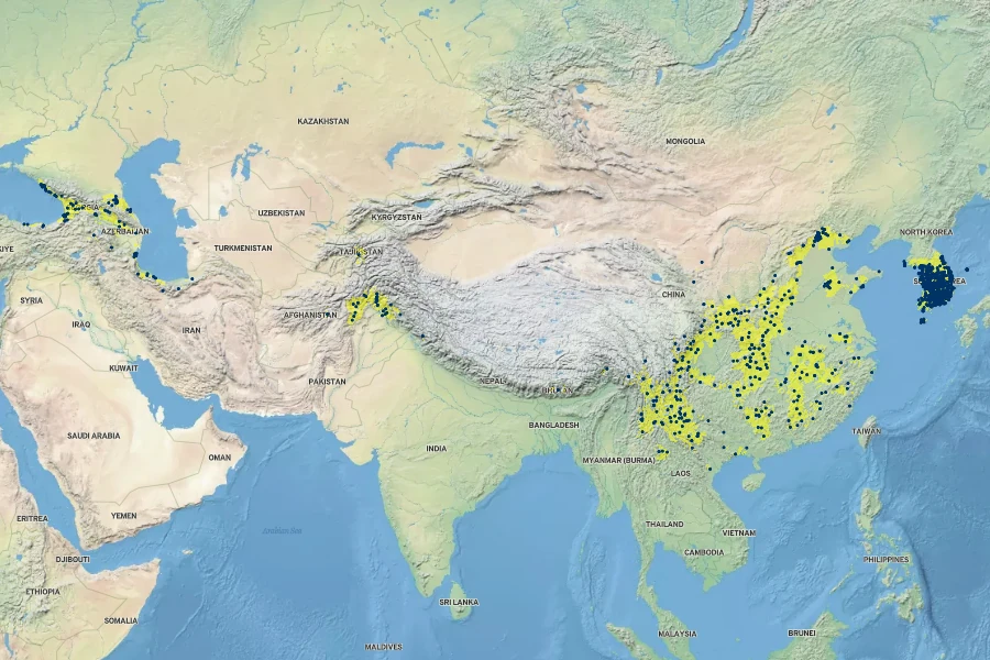 Diospyros lotus Native Range