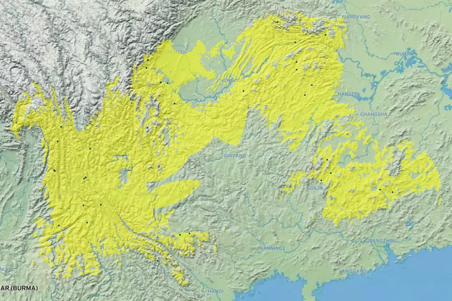 Disporopsis aspersa Native Range