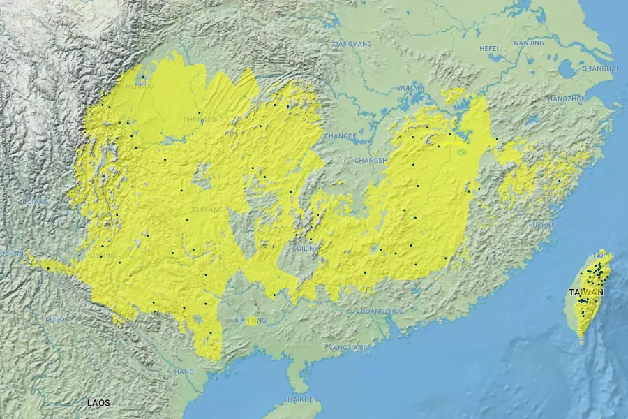 Disporopsis pernyi Native Range