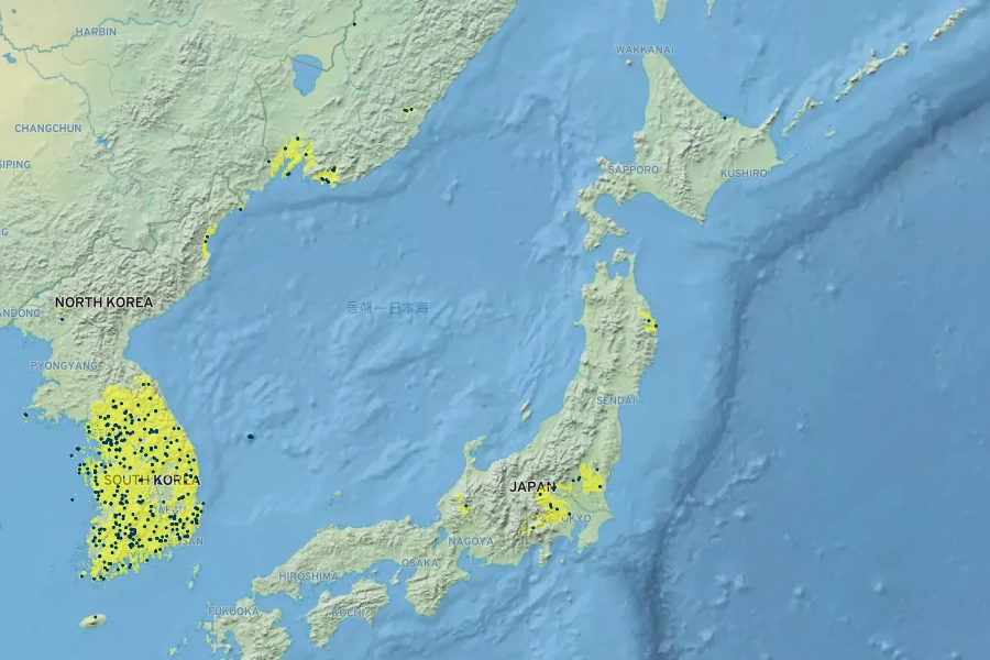 Disporum viridescens Native Range