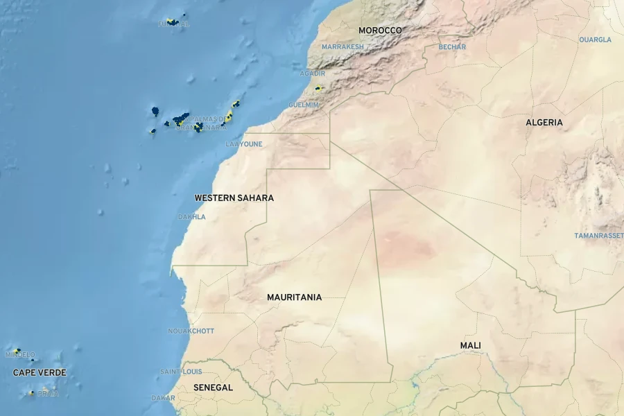 Dracaena draco Native Range