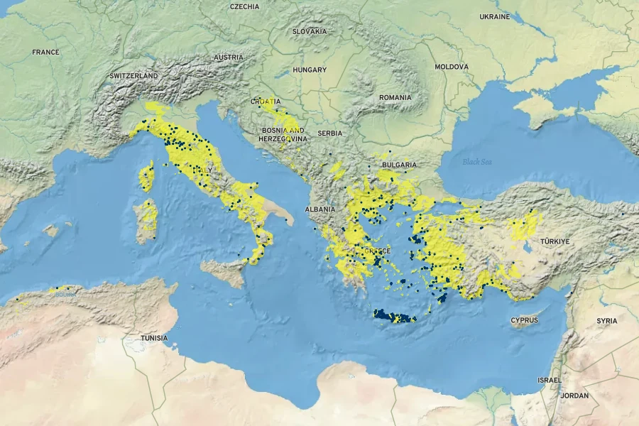 Dracunculus vulgaris Native Range