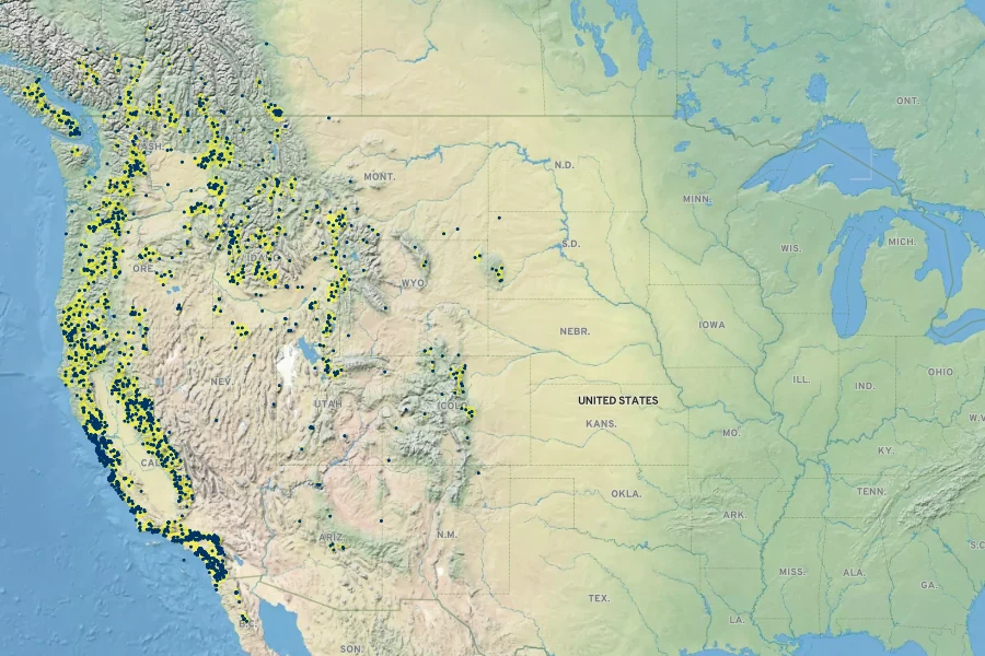 Drymocallis glandulosa Native Range
