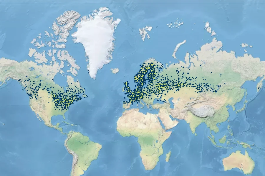 Dryopteris carthusiana Native Range