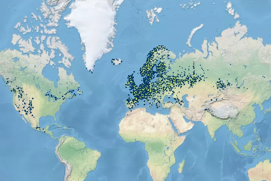 Dryopteris filix-mas Native Range