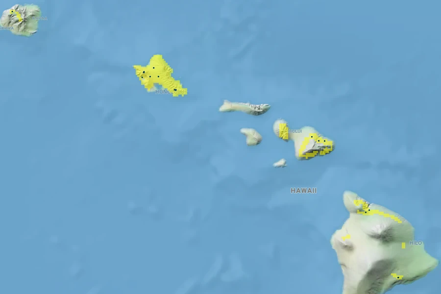 Dubautia plantaginea Native Range