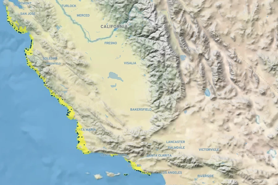 Dudleya caespitosa Native Range