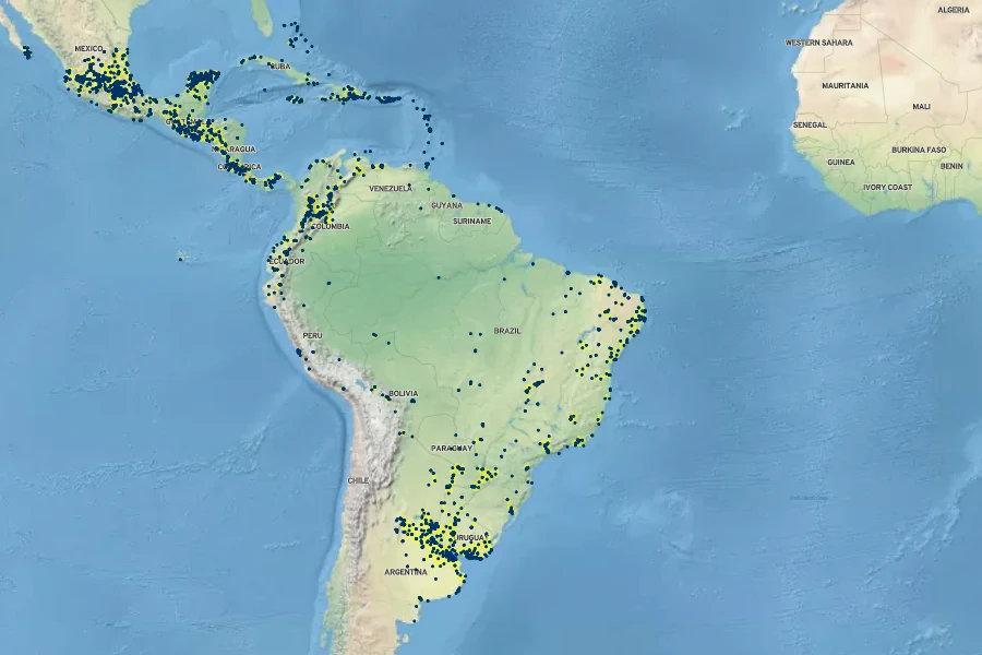 Duranta erecta Native Range