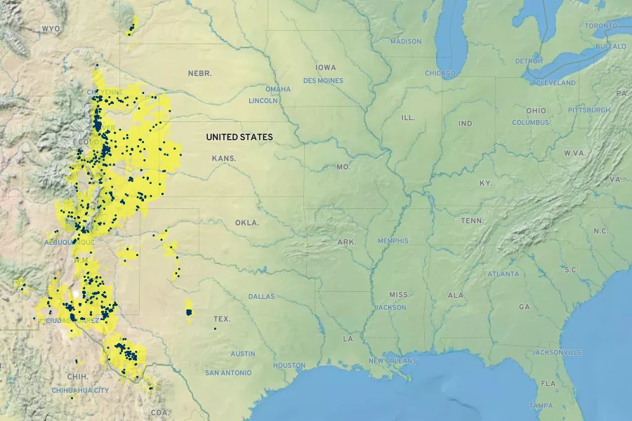 Echinocereus viridiflorus Native Range