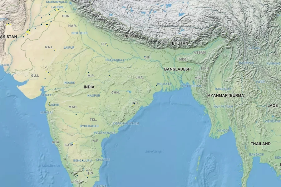 Echinochloa frumentacea Native Range