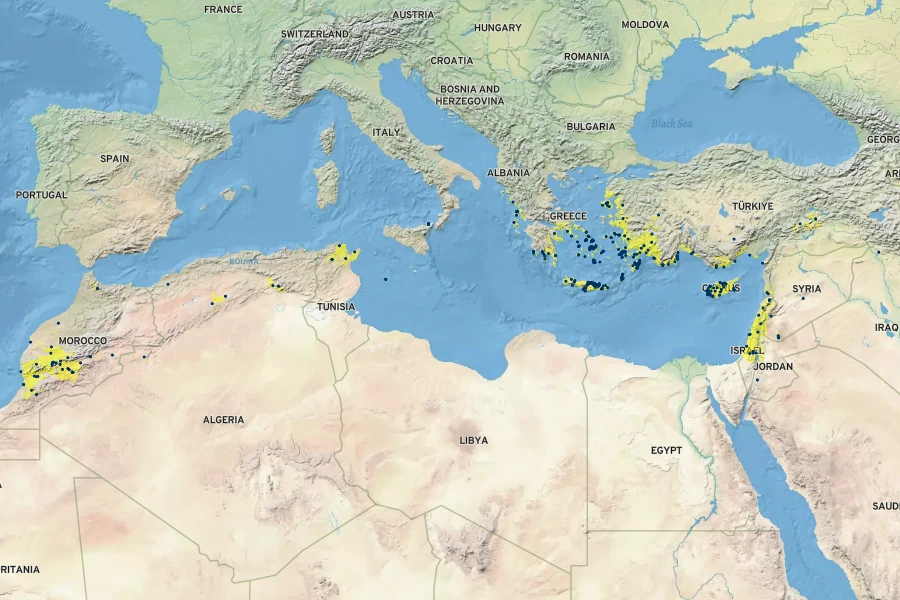 Echinops spinosissimus Native Range