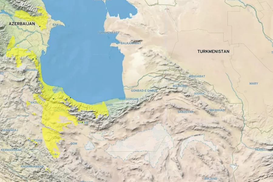 Echium amoenum Native Range