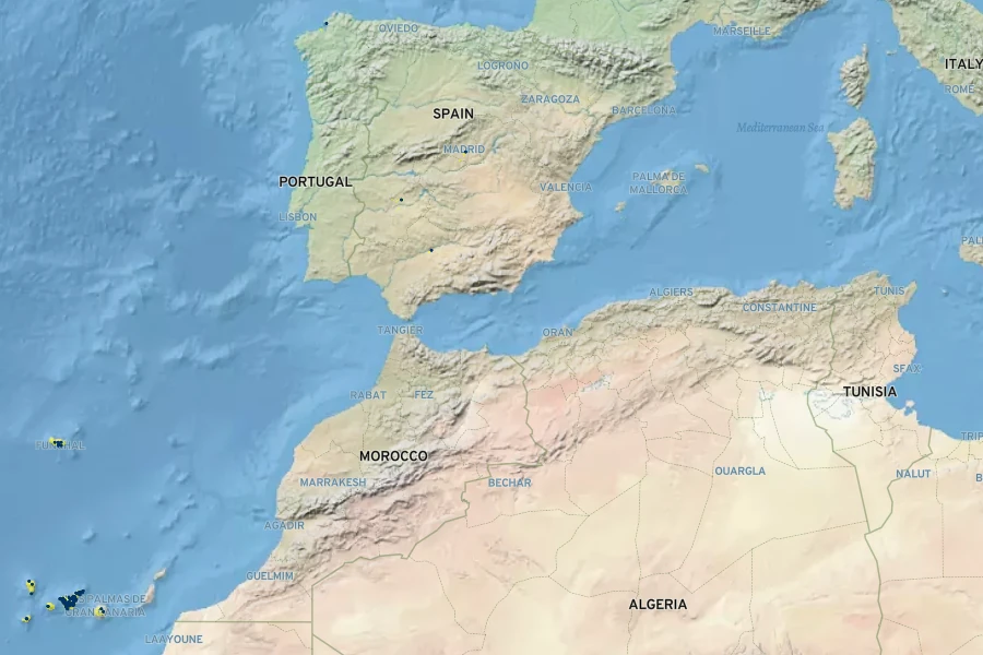 Echium virescens Native Range