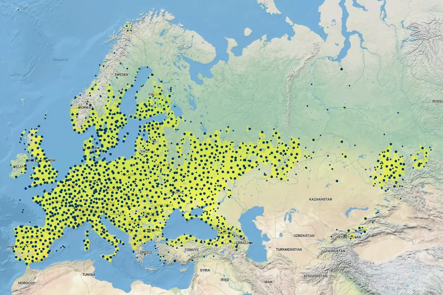 Echium vulgare Native Range