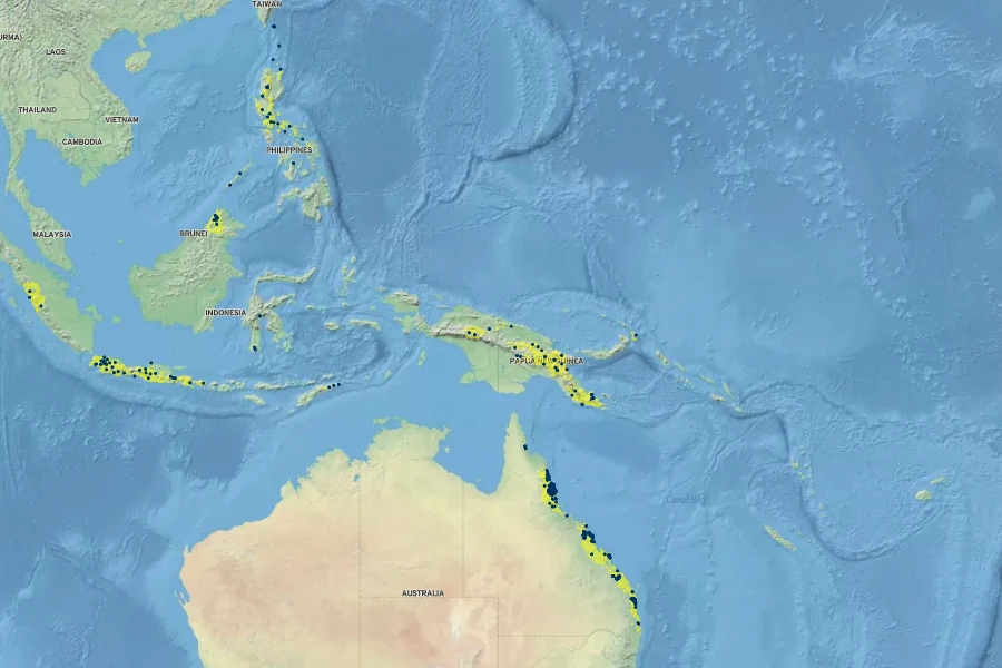 Elaeagnus triflora Native Range