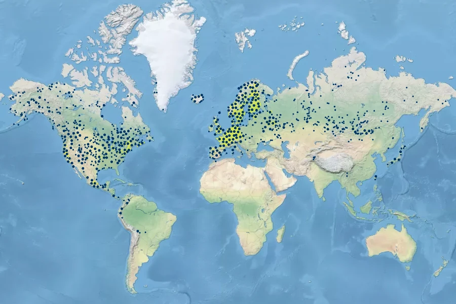 Eleocharis acicularis Native Range