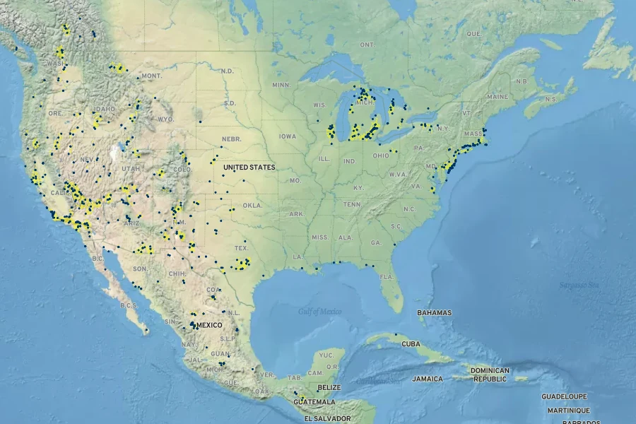 Eleocharis rostellata Native Range