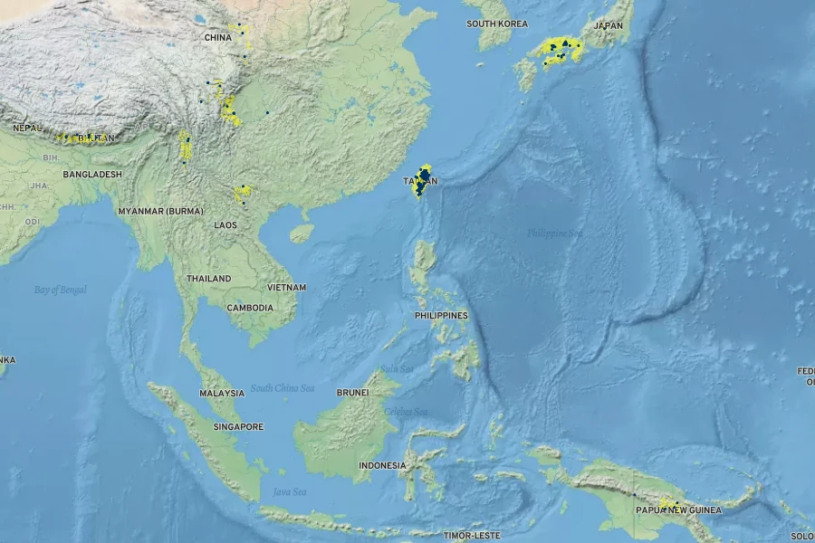 Ellisiophyllum pinnatum Native Range