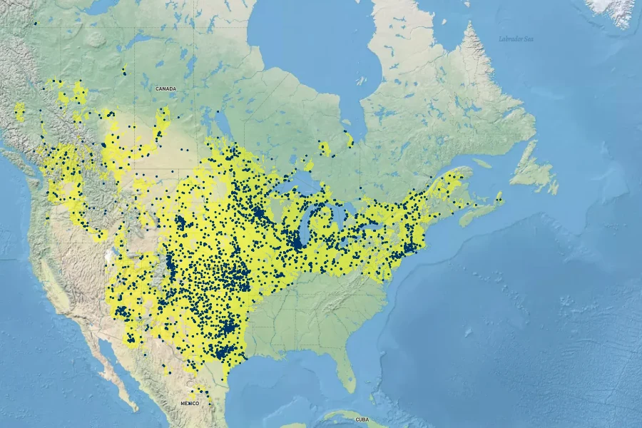Elymus canadensis Native Range