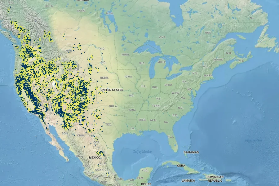 Elymus elymoides Native Range