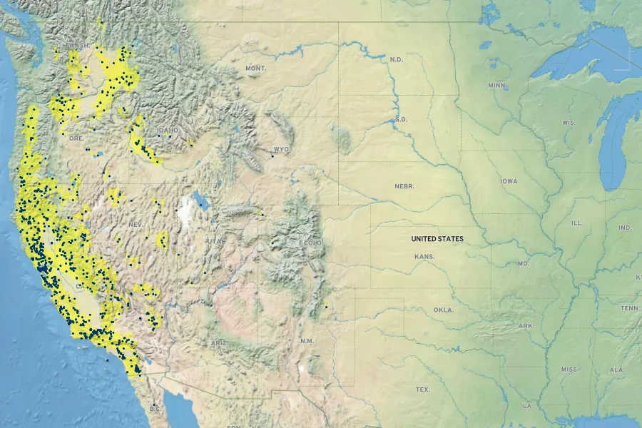 Elymus multisetus Native Range