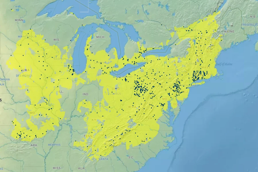Elymus riparius Native Range