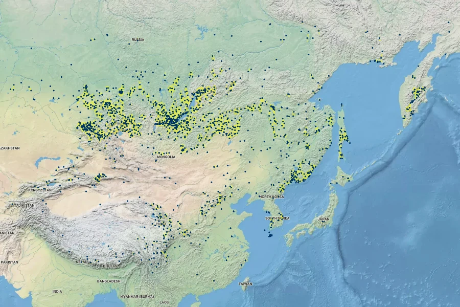 Elymus sibiricus Native Range