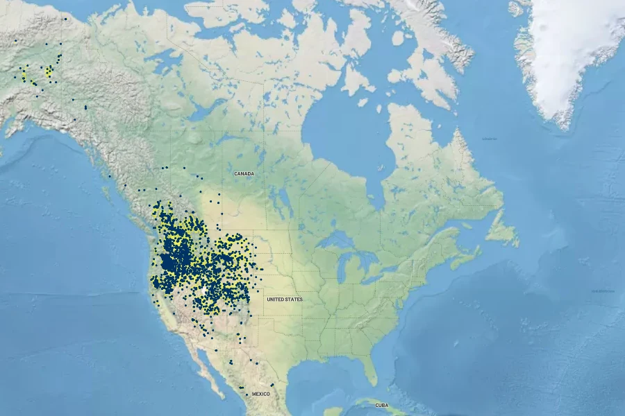 Elymus spicatus Native Range