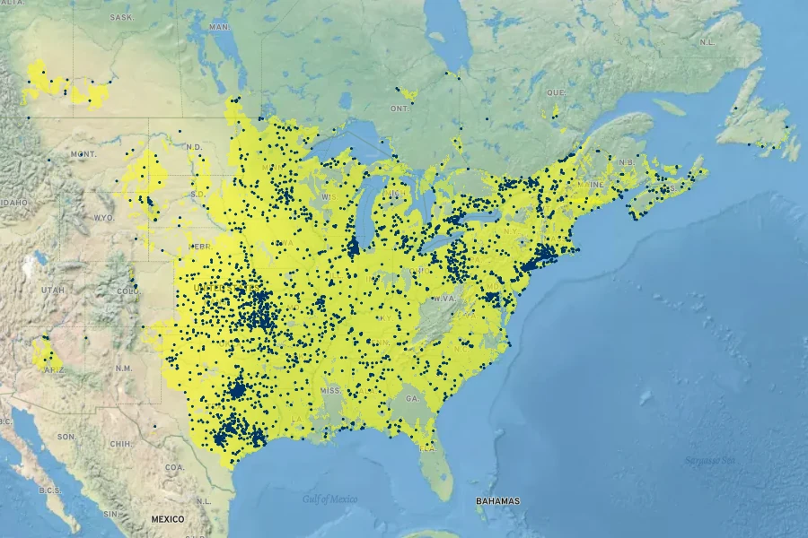 Elymus virginicus Native Range