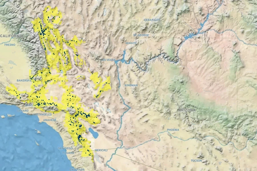 Encelia actoni Native Range